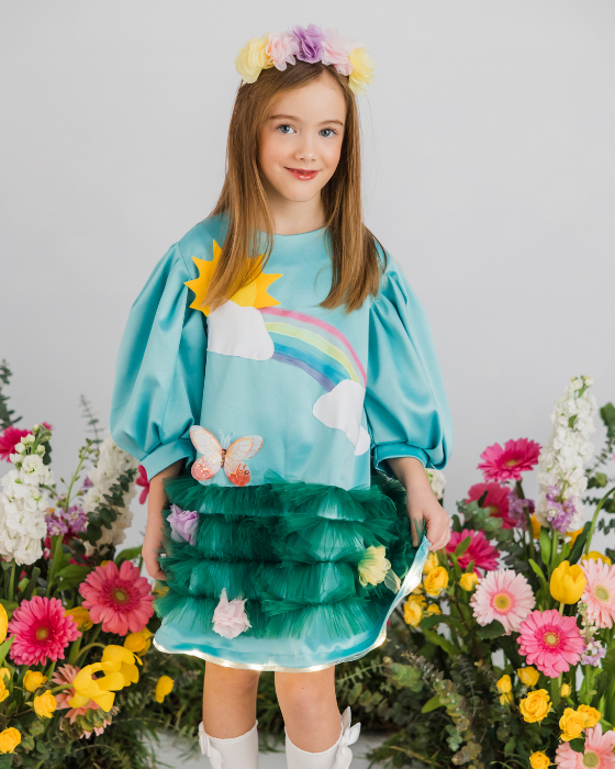 Spring Picture Dress with Lights