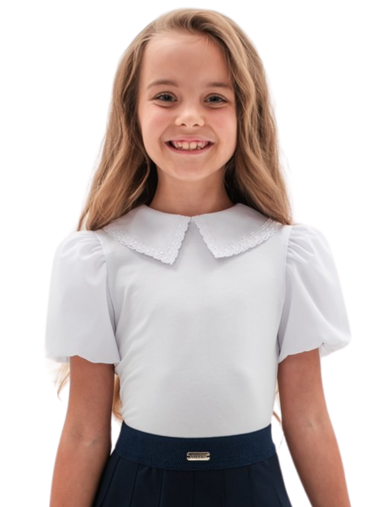 Bluzița Albă Bumbac Angie, Școală