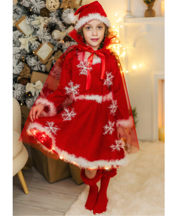 Rochița cu Luminițe, de Crăciun, Roșie, Serbarea de Iarnă