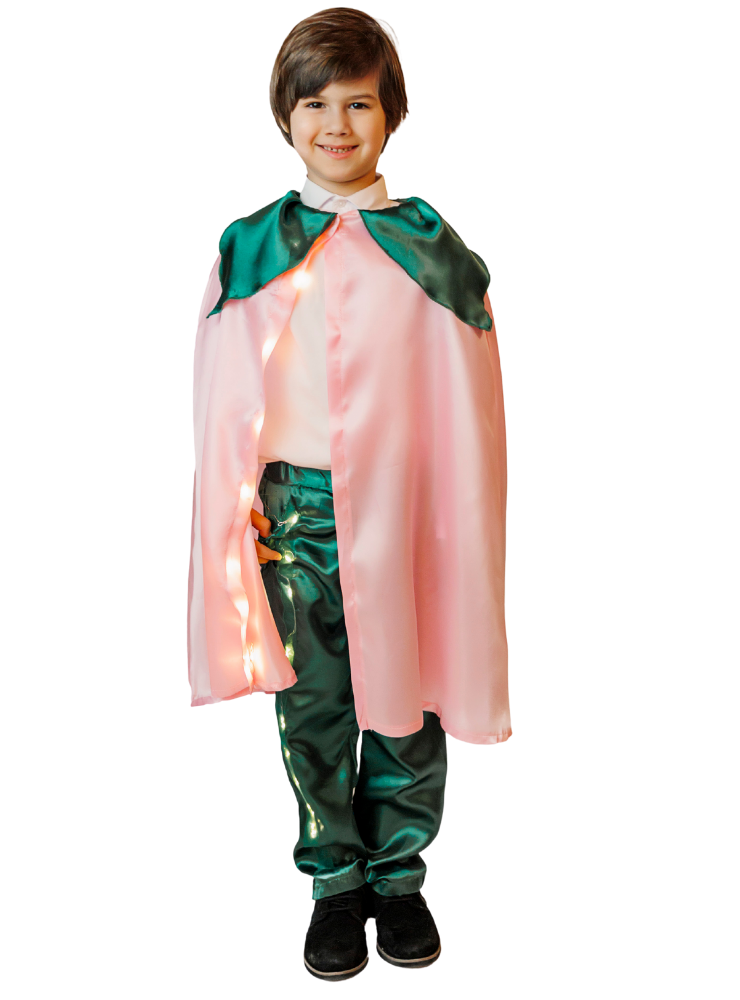 Pelerină cu Luminițe, Floare Roz BUJOR (Trandafir, Zambilă, Panseluță, Regele Verii)