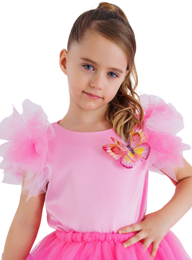 Bluzița Fluturaș, Roz Bombon, Tafta, 12-18 luni