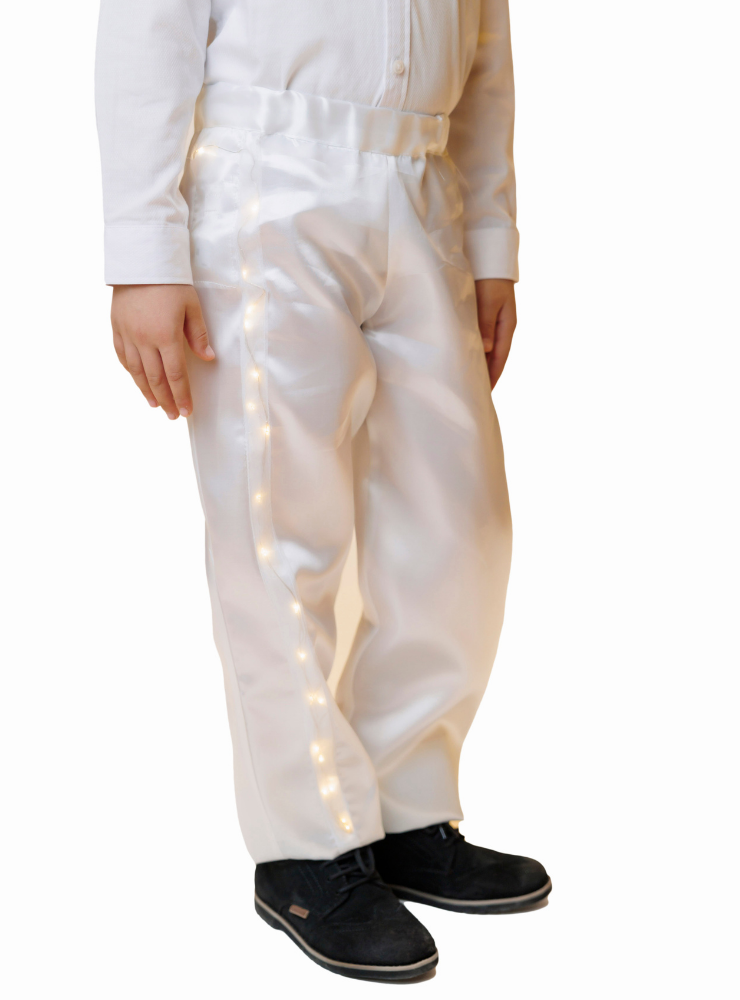 Pantaloni Albi, Băiat, cu Led-uri, Ghiocedl