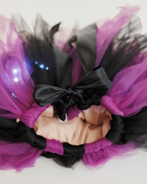 Costum de Halloween Vrajitoare Mov, 4 Piese, pentru fetițe