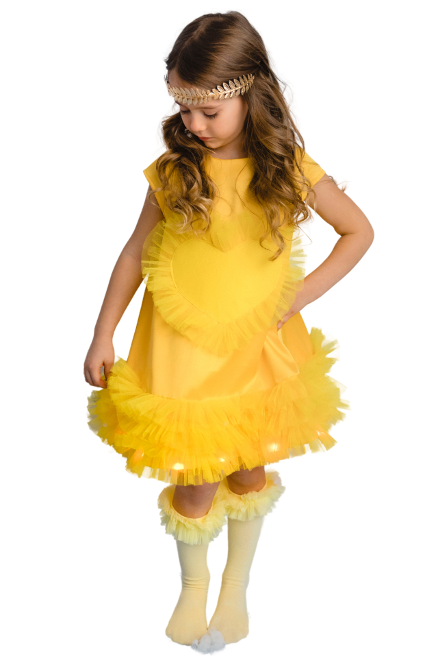 Rochița cu Luminițe Zâna Toamnei, Galbenă pentru Serbare Toamnă / Soare