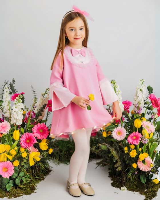 Rochița Roz Superbă Contrast cu Luminițe