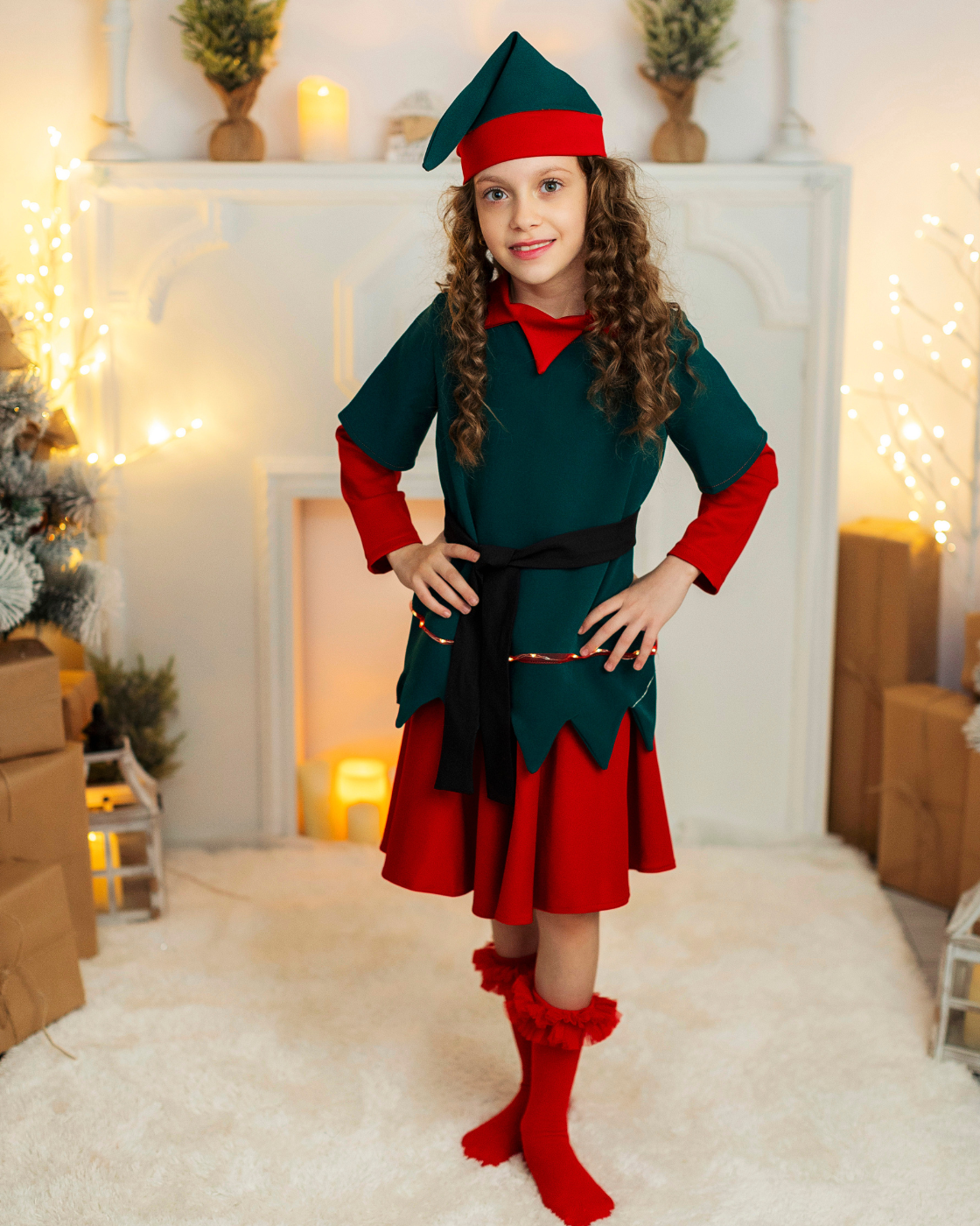 Costum de Spiriduș de fată, cu Luminițe, 3 Piese