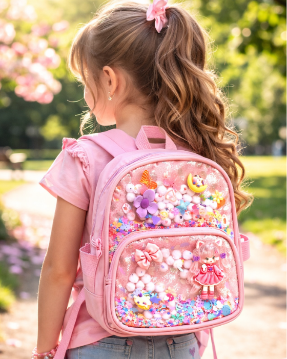 Ghiozdănel Roz Colorat