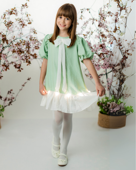 Delicate Linen Vernil Dress, for School/Kindergarten 
