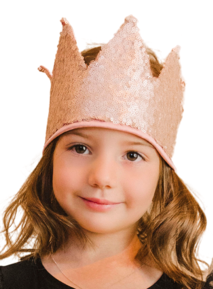 Coroniță Magică de Prințesă, Aurie cu Paiete, Captușită cu Tafta