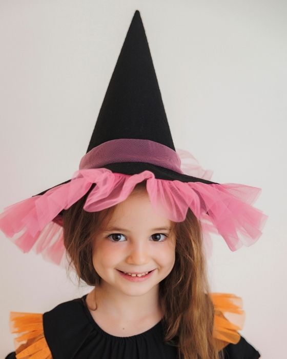 Pălărie de Vrăjitoare cu Tulle Roz