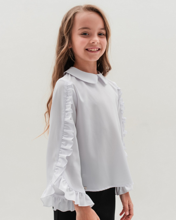 Bluziță Alba Bumbac Tracy, De Iarna