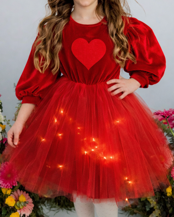 Rochita cu Luminite Roșie, Inimă Mare, Tutu