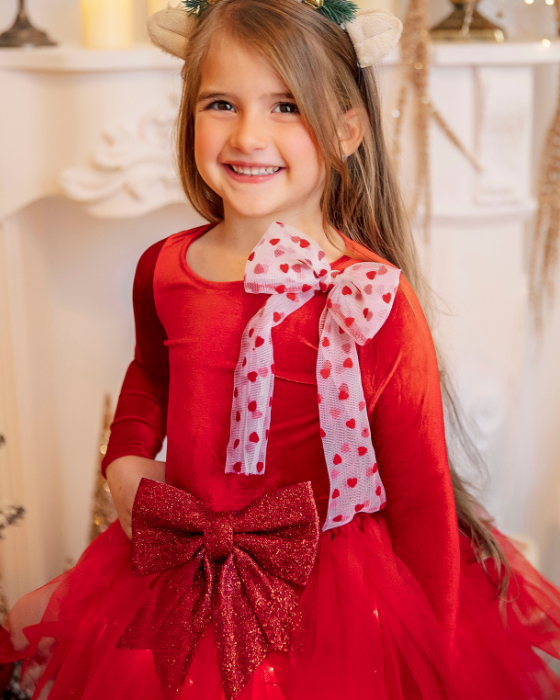 Compleu Roșu, Fustiță + Bluziță de Craciun