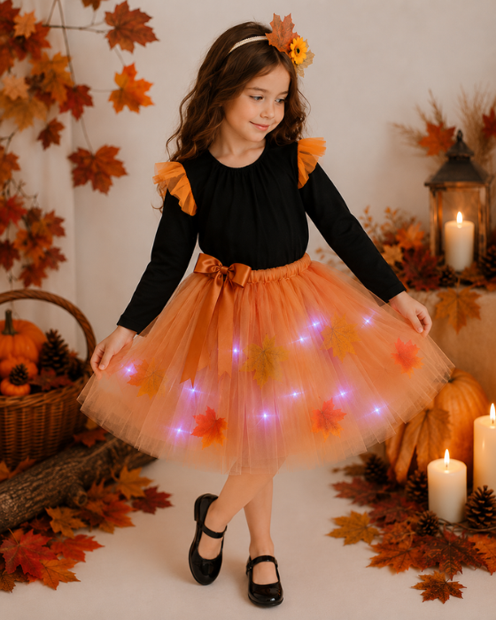 Costum 3 Piese, Atmosfera de Toamnei cu Luminite