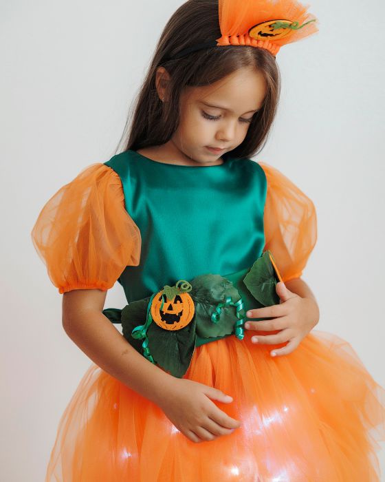 Costum 3 Piese, Portocaliu cu Dovleac