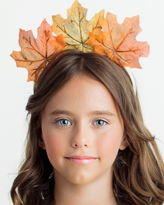 Headband with autumn rust leaves