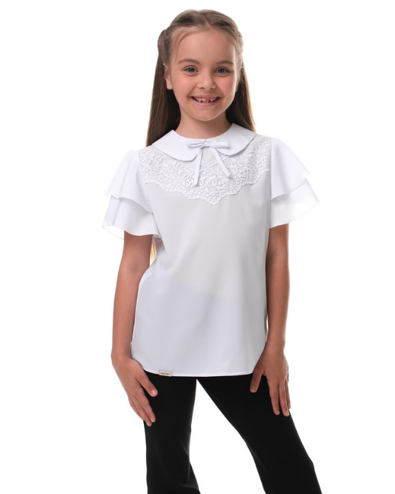 Bluziță Albă Bumbac Marcia, De Școală