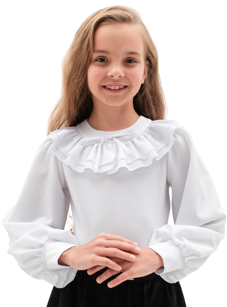 Edmy White Cotton Blouse, School, 9-10 years