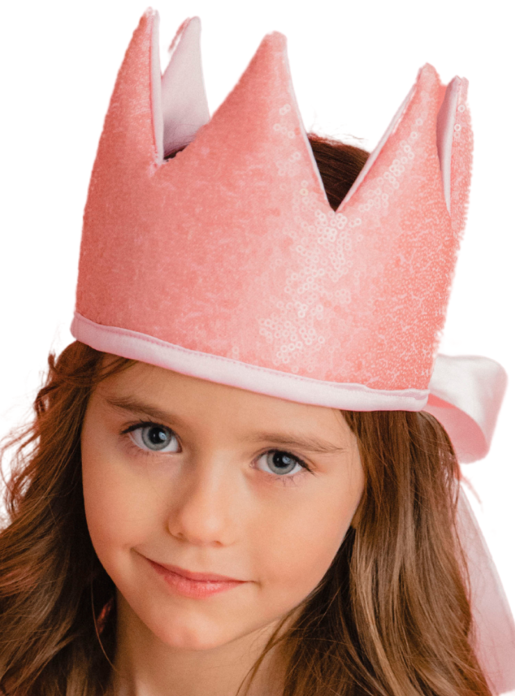 Coroniță Magică de Prințesă, cu Paiete Roz, Captușită cu Tafta