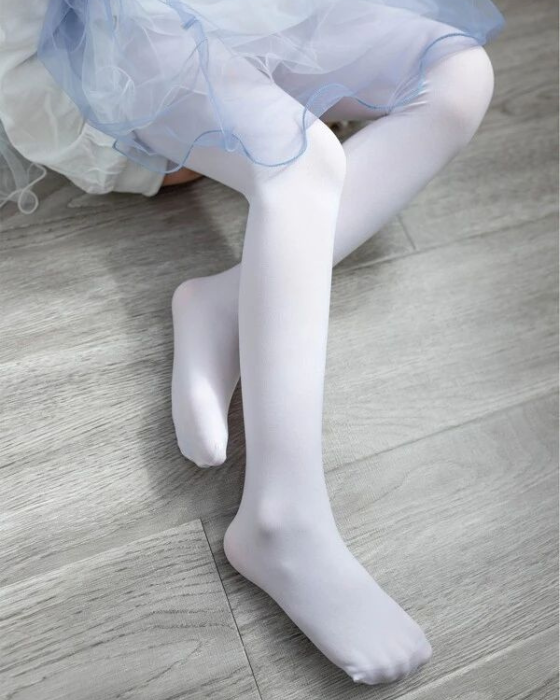 Dresuri Albe Super Rezistente, de Balet Albe 80den Saten, Școală / Grădiniță