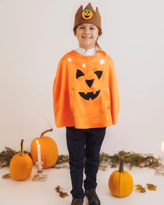 Costum de Dovleac, Regele Toamnei, cu Luminițe, 2 Piese