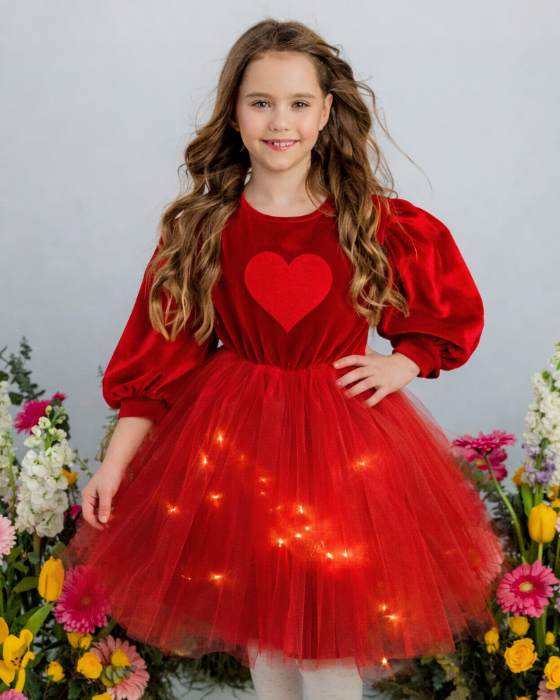 Rochita cu Luminite Roșie, Inimă Mare, Tutu