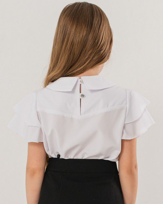 Bluziță Albă Bumbac Marcia, De Școală