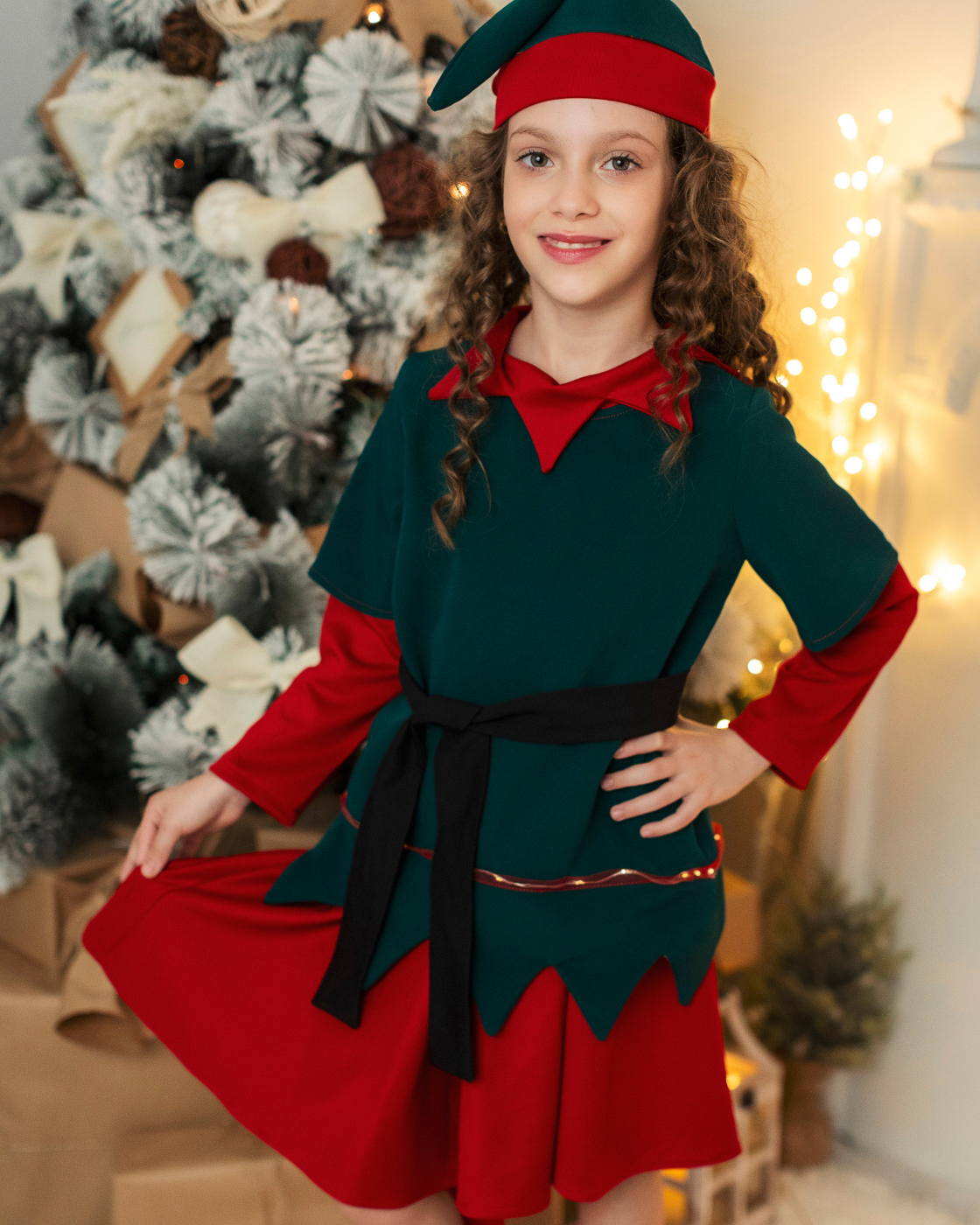 Costum de Spiriduș de fată, cu Luminițe, 3 Piese