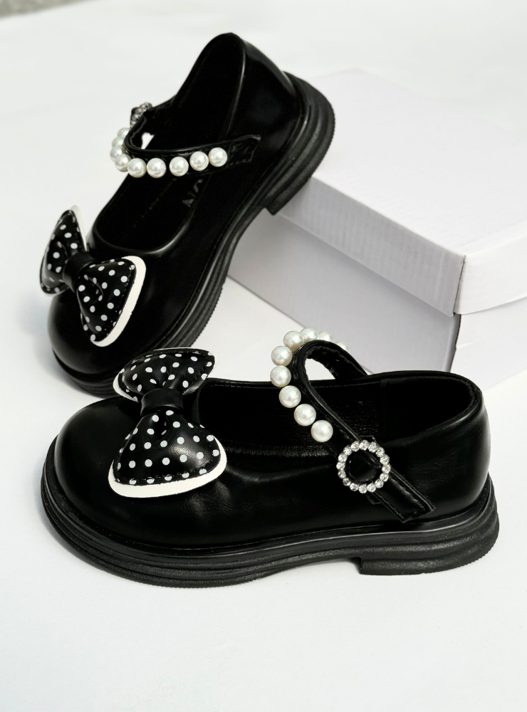 Pantofiori cu Fundiță Pufoasă și Perle