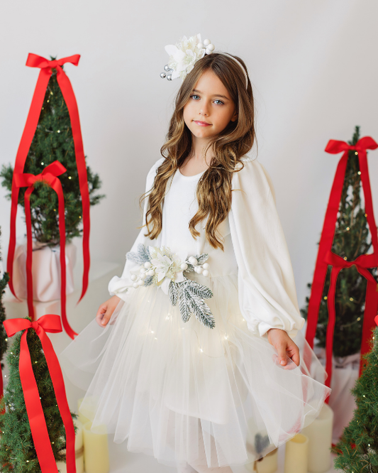 Sparkle Dress, Brown with Leaves, Fall 2025