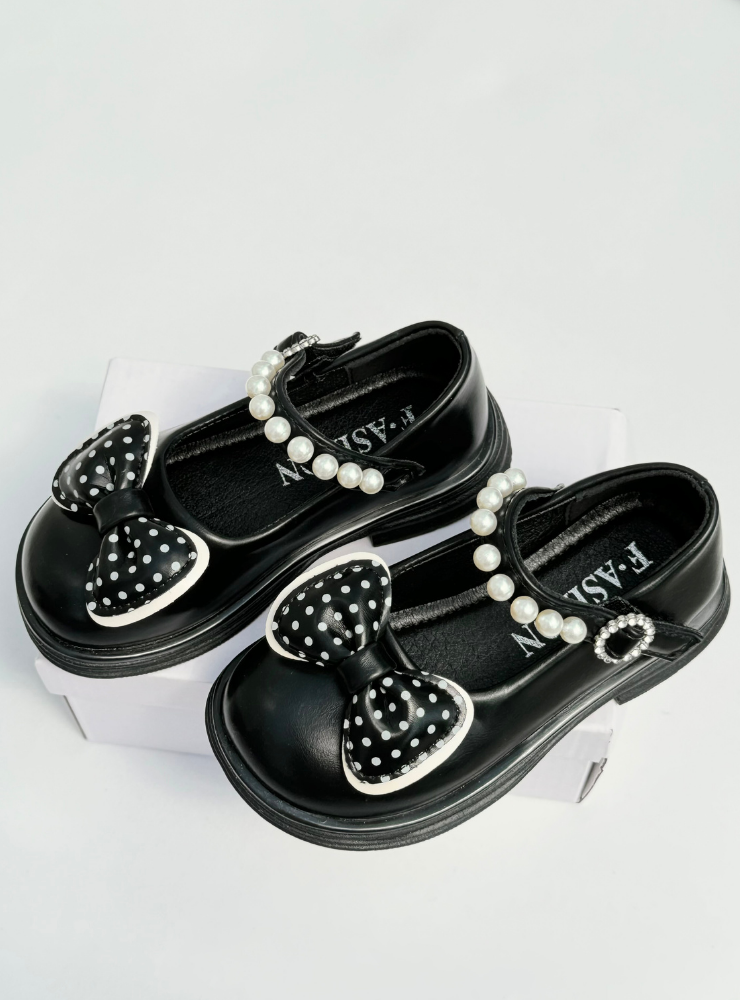 Pantofiori cu Fundiță Pufoasă și Perle