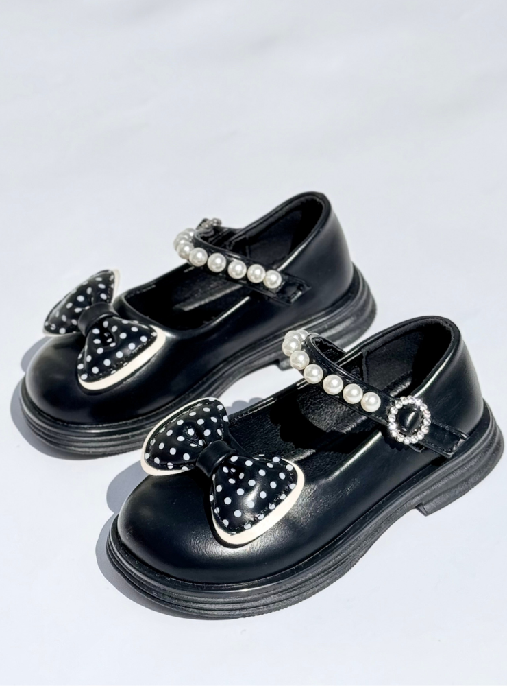 Pantofiori cu Fundiță Pufoasă și Perle