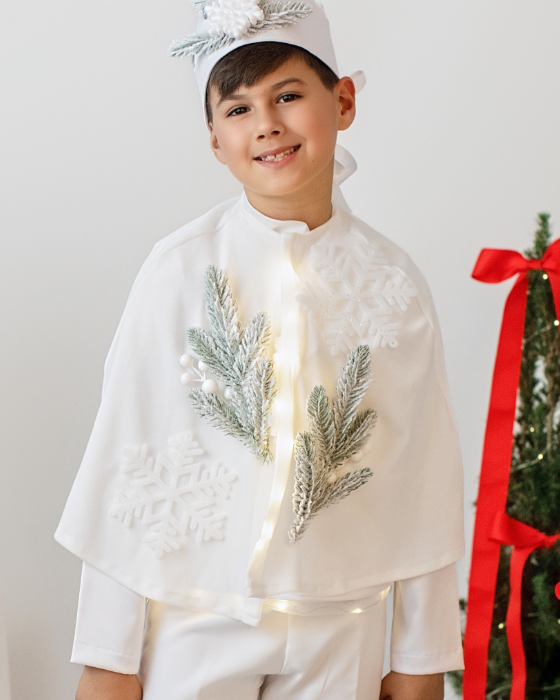 Pelerina Fulg de Nea, Alba, cu brad