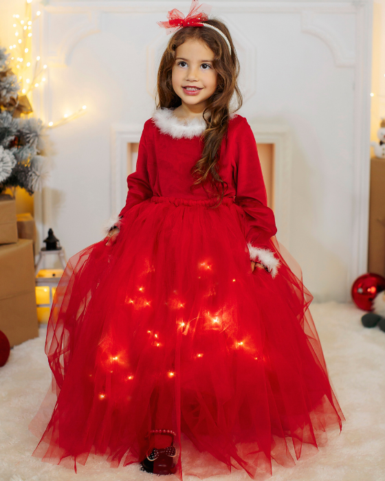 Complete with Lights, Red, Little Red Riding Hood party costume