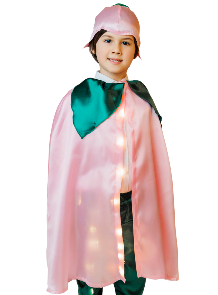 Costum cu Luminițe, Floare Roz BUJOR (Lalea, Trandafir, Zambilă, Panseluță, Regele Primăverii), 2 Piese