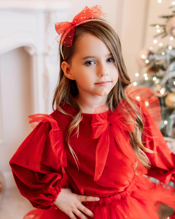 Red Velvet Glitter Blouse