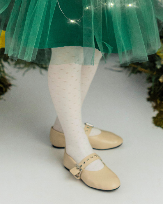 Dresuri Albe de Școală cu Buline Soft