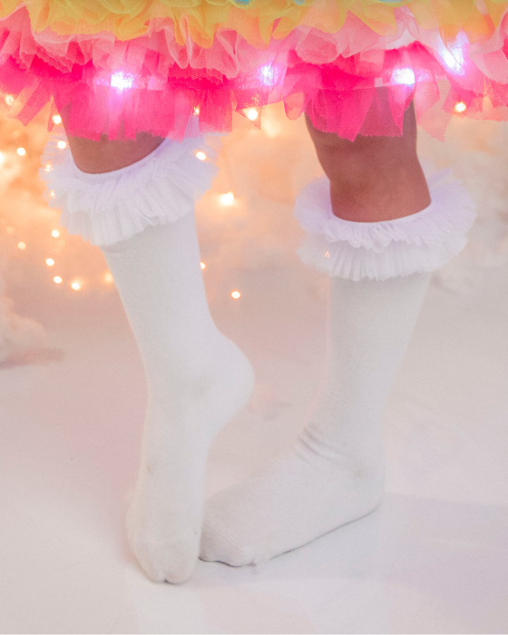 Șosețele cu Volănașe din Tulle Alb, Școală / Grădiniță