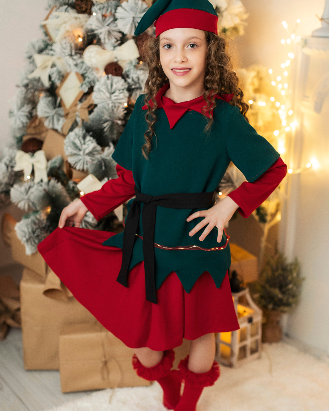 Costum de Spiriduș de fată, cu Luminițe, 3 Piese