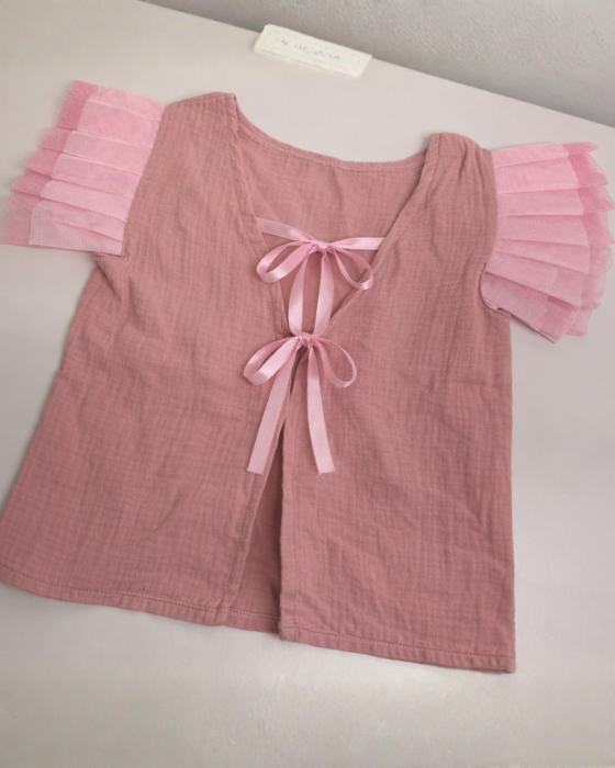 Bluziță Roz cu Volănașe de tulle, De Printesa