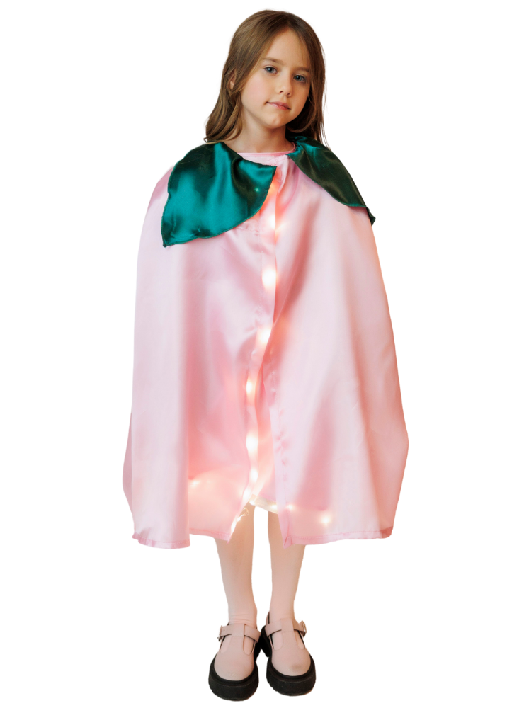 Pelerină cu Luminițe, Floare Roz ( BUJOR, Trandafir, Zambilă, Panseluță)