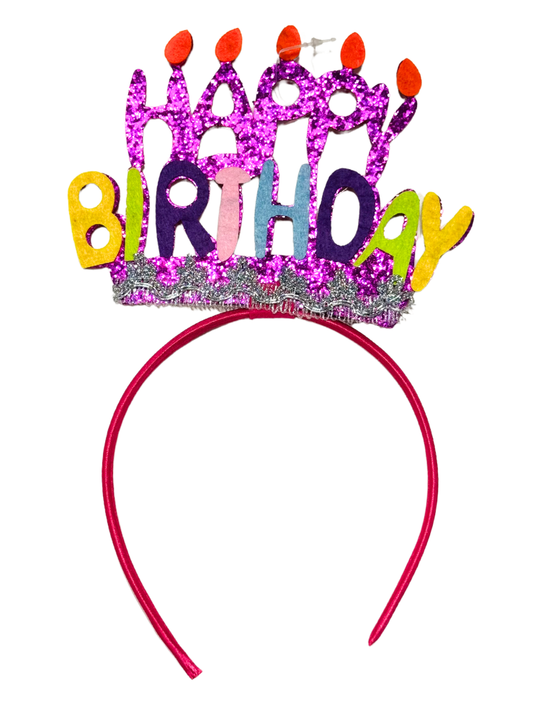 Bentiță Birthday cu Lumânărele Colorate