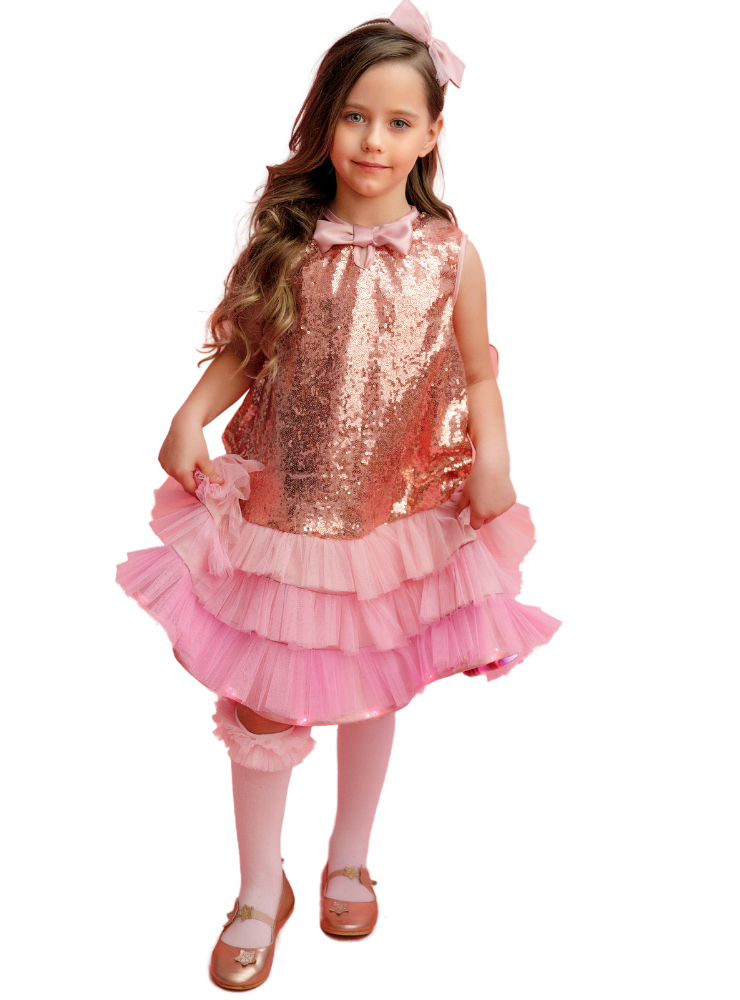 Rochița cu Luminițe, Gama Premium Roz Gold, de Vara, de Eveniment