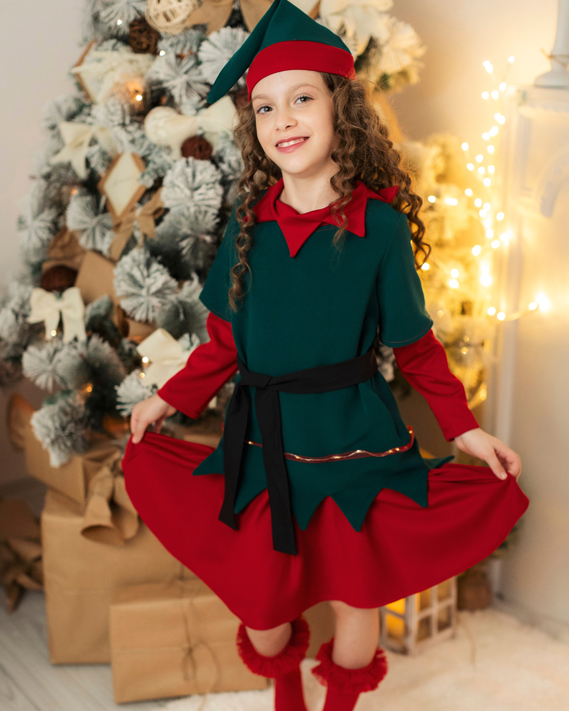 Costum de Spiriduș de fată, cu Luminițe, 3 Piese