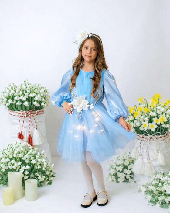 Rochiță cu Luminițe Bleu de Primăvară