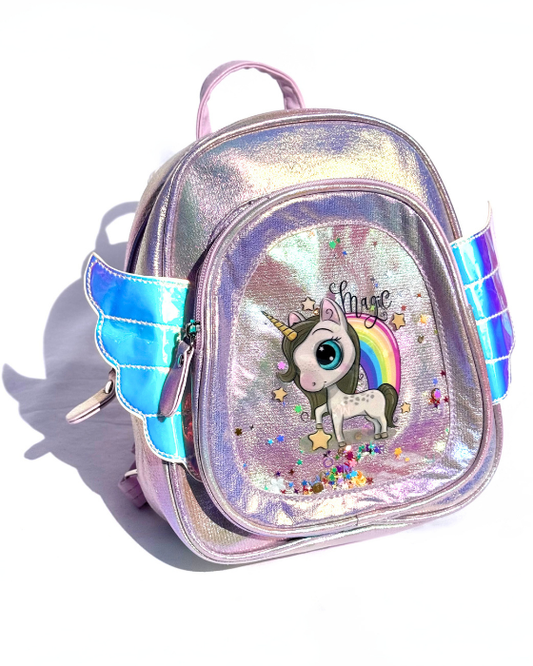 Ghiozdanel Lila Unicorn cu aripi
