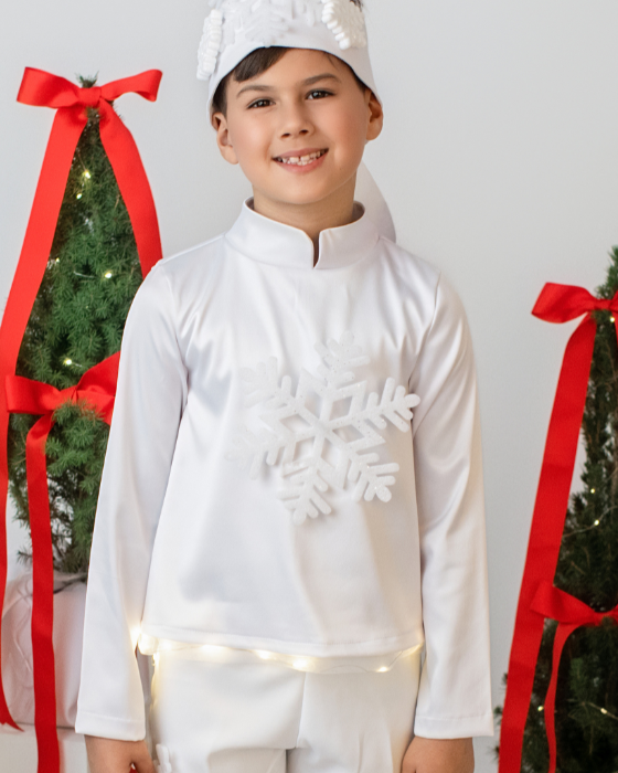 Bluza Alba, Baiat, Tunica FULG -Rol