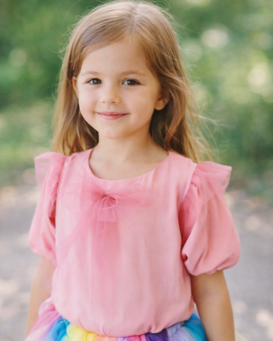 Bluzița Roz cu fundiță roz