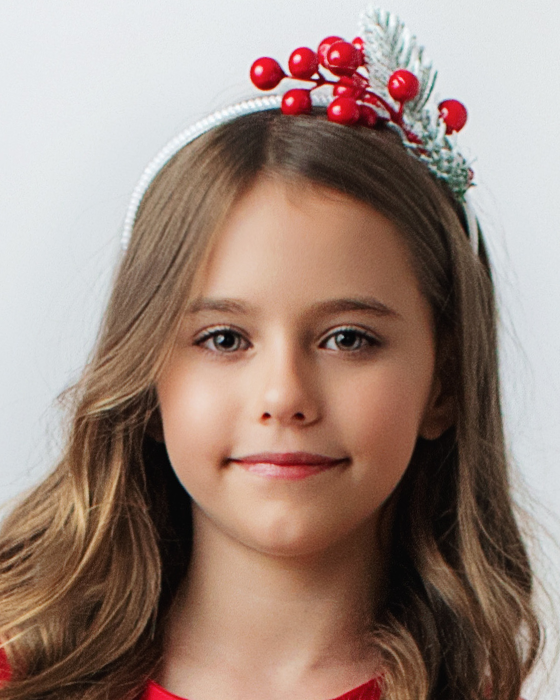 Bentita Craciuneasca cu brad si globulete rosii