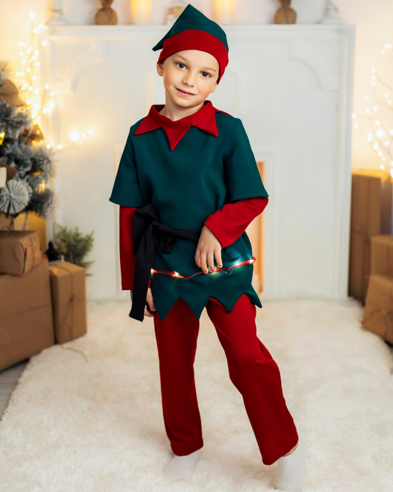 Costum de Spiriduș de baiat, cu Luminițe, 3 Piese